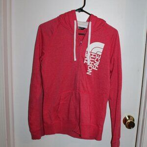 The North Face PinkWhite Hoodie Zip Up - Size Med